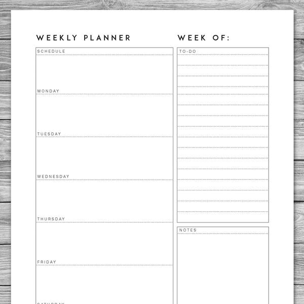 Weekly Planner - Etsy