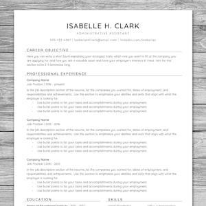 Professional Minimalist Resume Template, CV Template, Printable Resume, Instant Download, Cover Letter, Reference Sheet, 8.5 x 11, A4