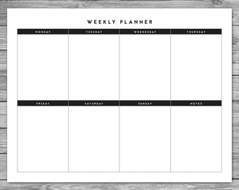 printable minimalist weekly planner weekly schedule weekly etsy weekly planner