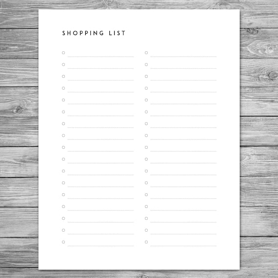 printable minimalist shopping list grocery list checklist template download a4 8 5 x 11 shopping checklist