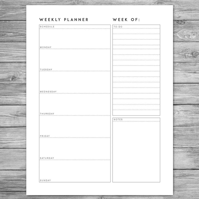 Weekly Schedule Planner Printable