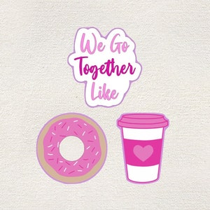 Valentine&#39;s Day We Go Together Like Cookie Cutter SET - Valentine&#39;s Day cookie cutter - Latte cookie cutter - donut cookie cutter