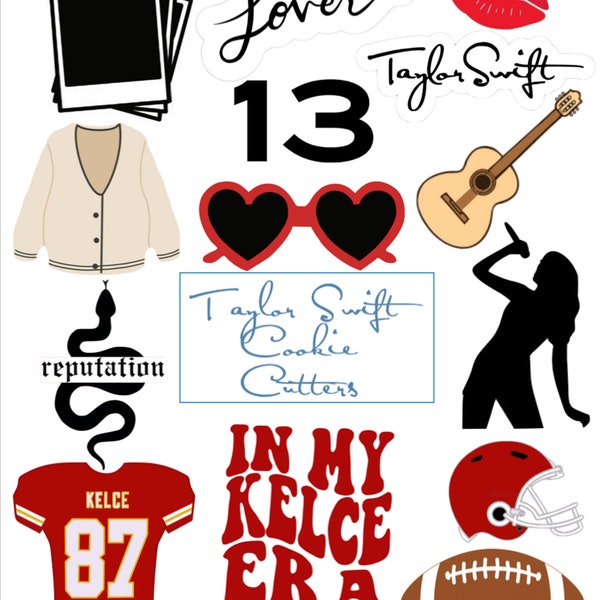 Taylor Swift Cookie Cutters - Travis Kelce cookie cutters - Taylor Swift and Travis Kelce - Custom Cookie Cutters