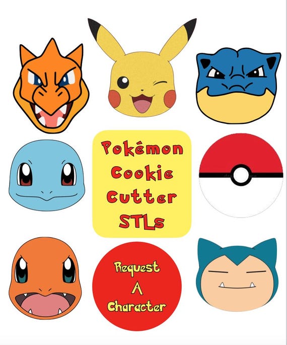 Pokemon Cookie Cutter STLs – Pikachu, Charizard & More (Digital Download)