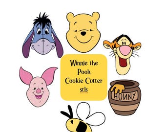 Winnie the Pooh Cookie Cutter STLs: 3D Print Designs (Digital Download)