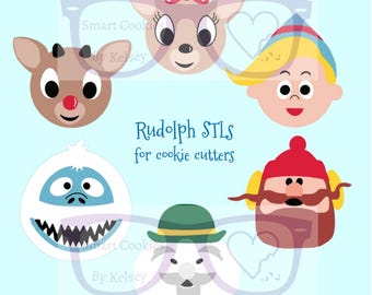 Rudolph Cookie Cutter STLs: Christmas Character 3D Print (Digital Download)