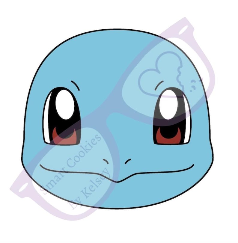 May include: A blue cartoon character with large eyes and a small mouth. The character has a light blue body and a dark blue outline.