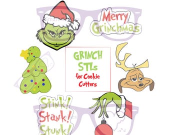 Grinch Cookie Cutter STLs: 3D Print Files (Digital Download)