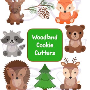 Woodland Animal cookie cutters - Woodland Cookie Cutter SET - custom cookie cutter