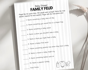 Baby Shower Game Family Feud