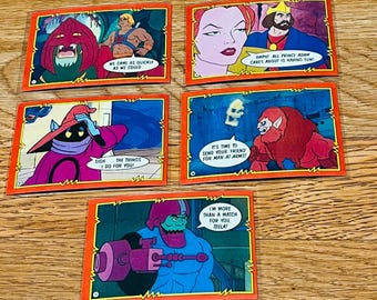 Choose! Your He-Man 1990s Masters of The Universe Topps Classic EXC Trading cards! Makes Good Gifts Please read:)