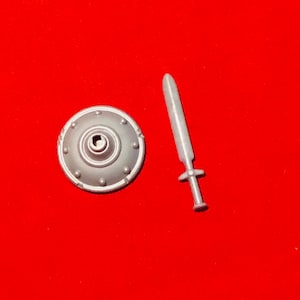 Vintage He-Man - (MOTU) Grey Weapons,Masters of the Universe, Sword + Shield 2 Parts Lot He-Man 1980s (MOTU) Accessories.80s Toys,Gifts,