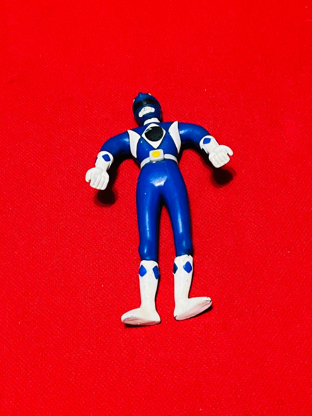 1990s Blue Power Rangers Vintage Rubber Bendable 5 Mighty Morphin Power ...