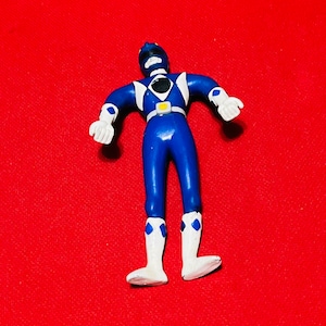 1990s Blue Power Rangers Vintage Rubber! Bendable 5” Mighty Morphin Power Rangers bendable action figure By Saban!90s Toys,Gifts,Memories.