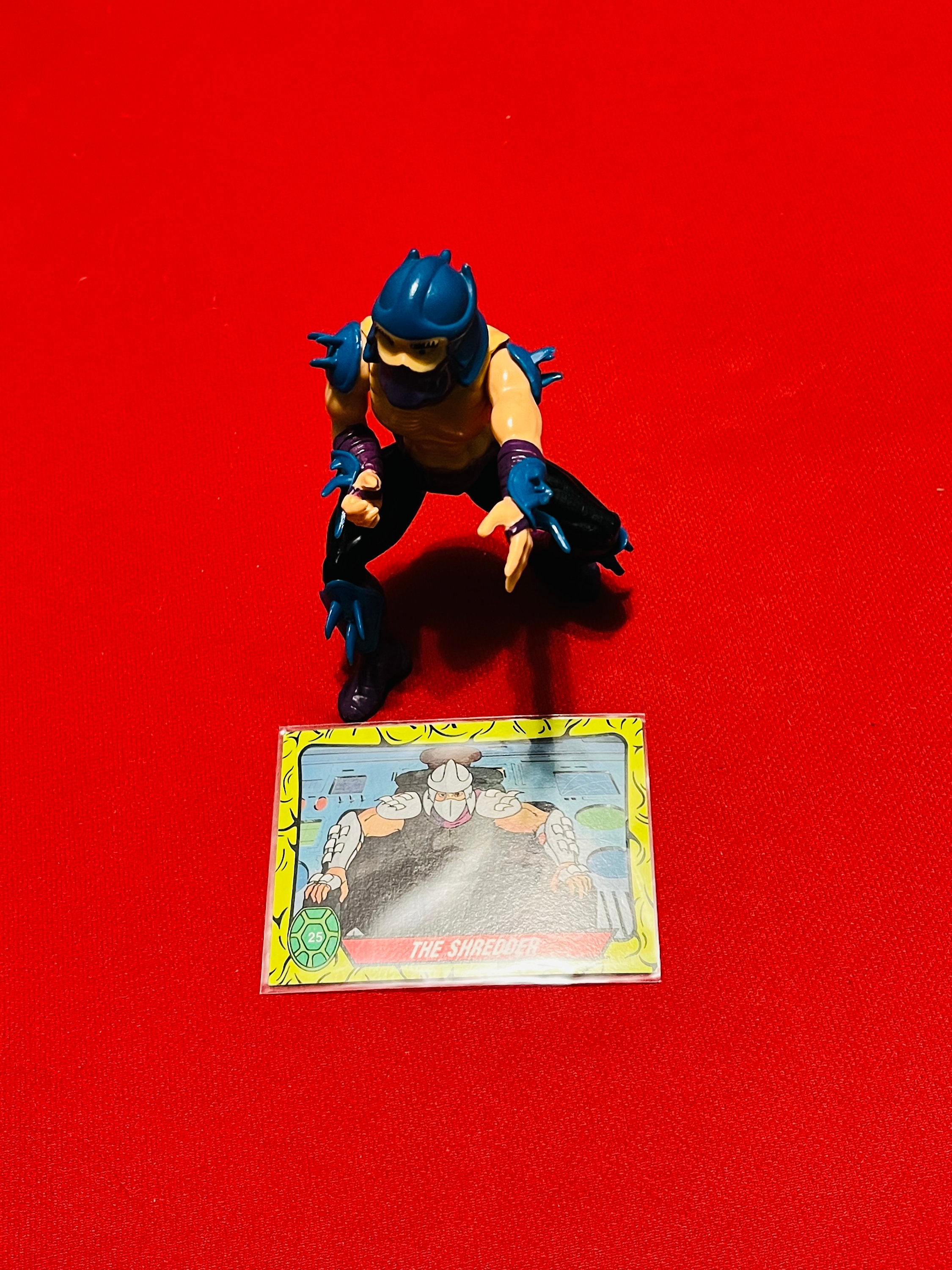 1988 Shredder TMNT Soft Head Variant Original Vintage Action Figure Including 1 TMNT Cartoon Vintage Shredder Trading Card Etsy