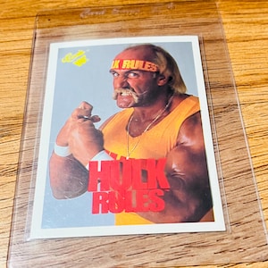 90s WWF Hulk Hogan - Hulk #57 Hulk Rules Classic WWF Wrestling Trading card (NM) Free Shipping! + plastic sleeve + Card Saver case.Nice Gift