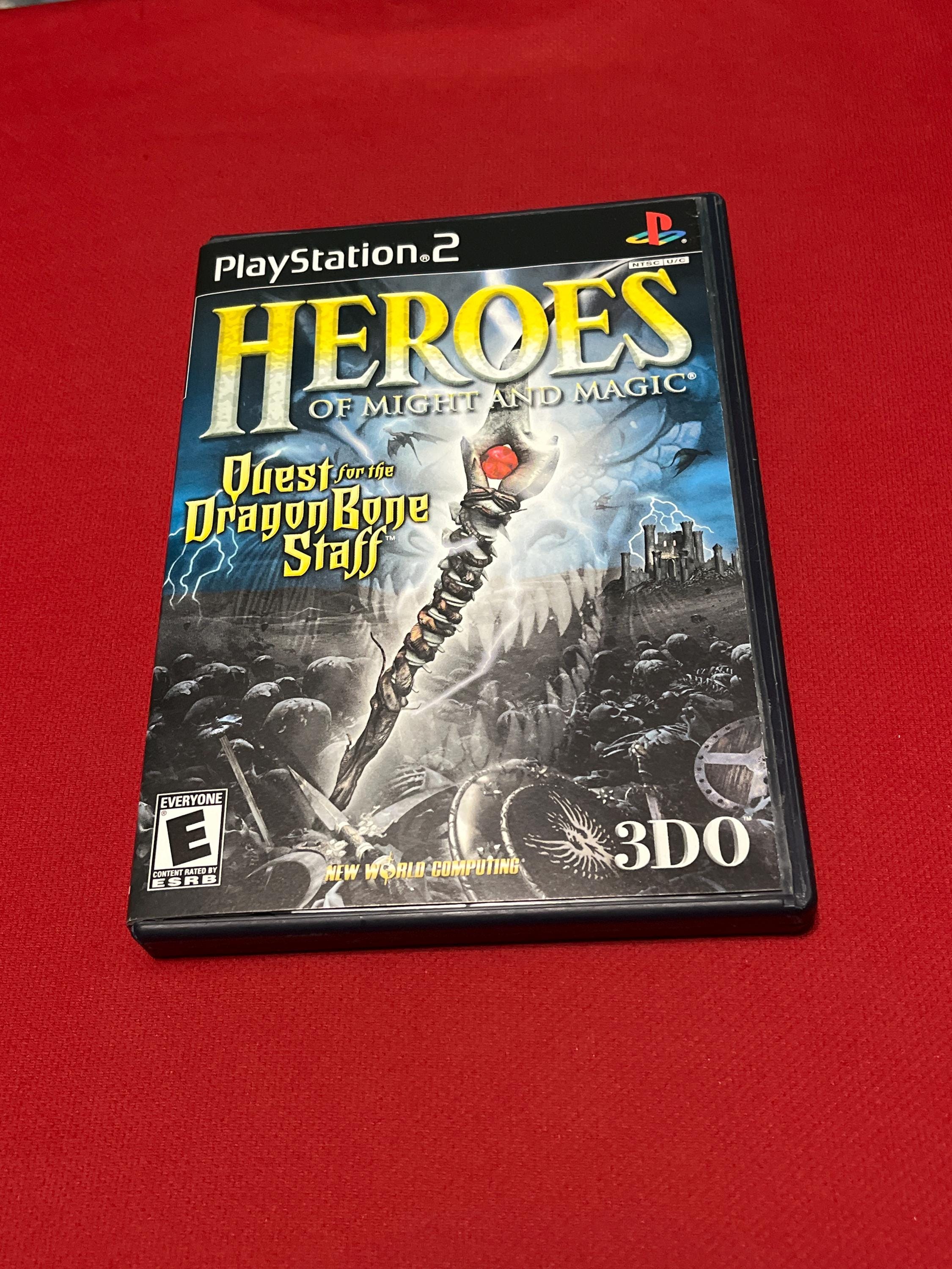 2001 PS2 RPG Heroes of Might And Magic! Quest for Dragon Bone Staff! Blue Disc,Original Black Label (PS2) Free Shipping! Cleaned and Tested!