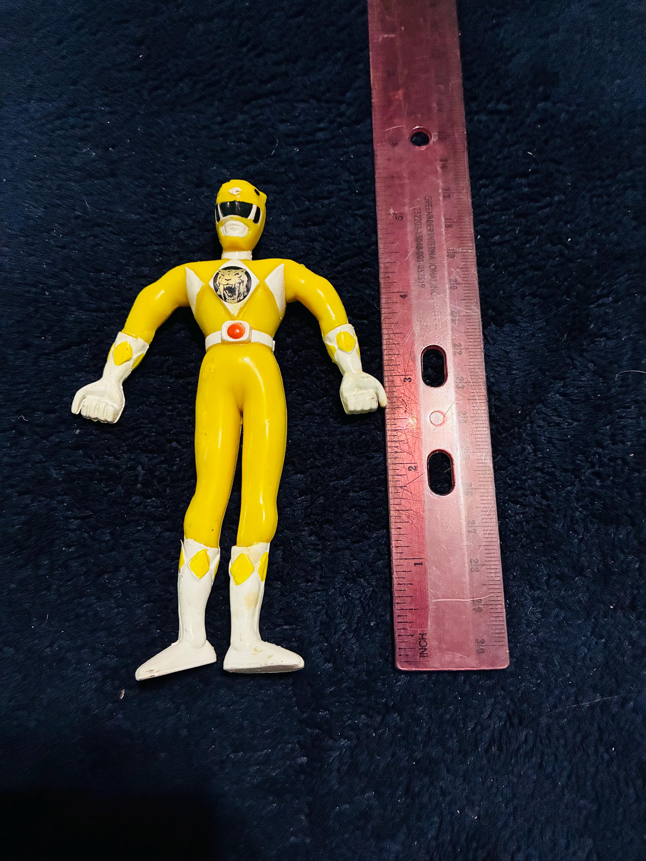 1990s Power Rangers Vintage Rubber Yellow Ranger! Bendable 5” Mighty ...