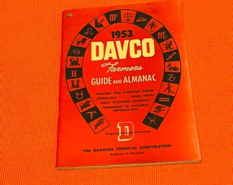 1953 Almanac! Farmers Daveco Red Almanac! Rare  please read