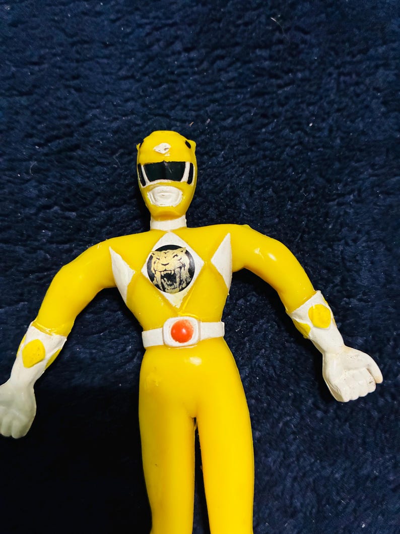 1990s Power Rangers Vintage Rubber Yellow Ranger! Bendable 5” Mighty ...