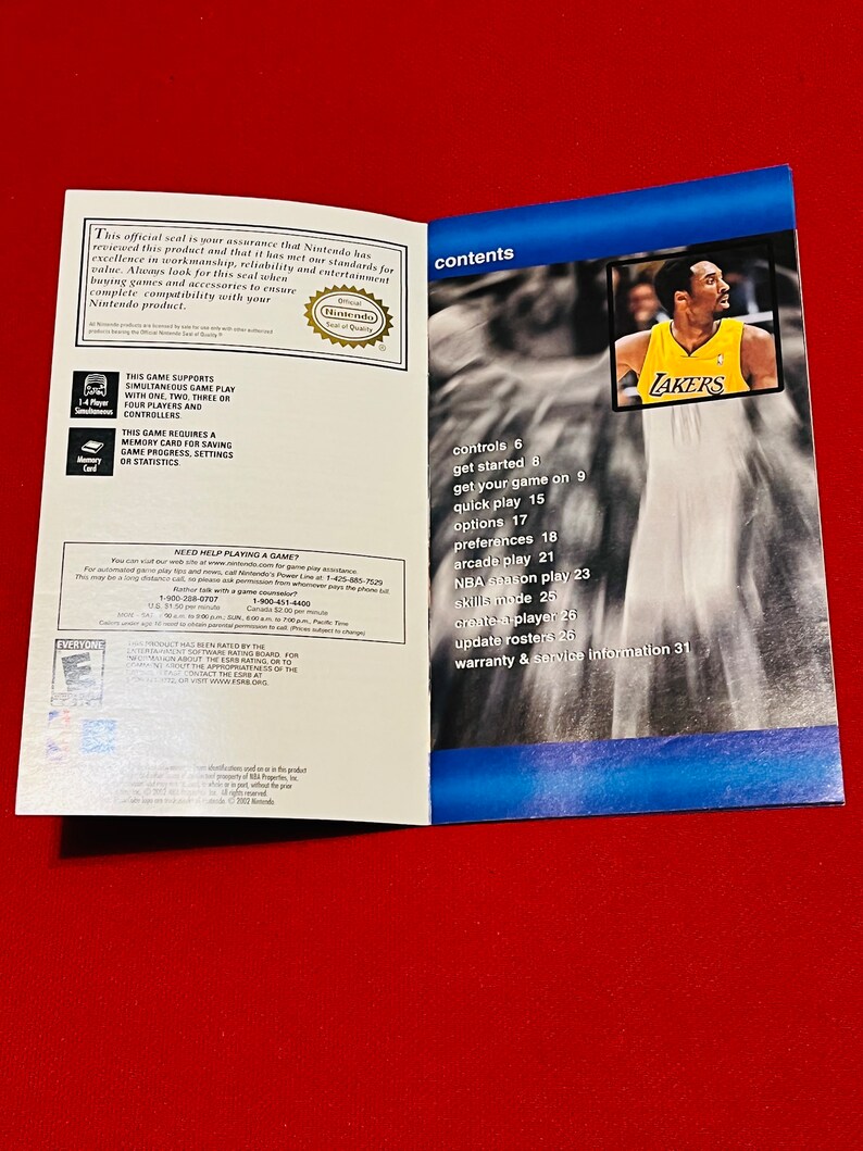 NBA Court side 2002 Book Original HTF GC GameCube Instructions Manual No game please read image 3