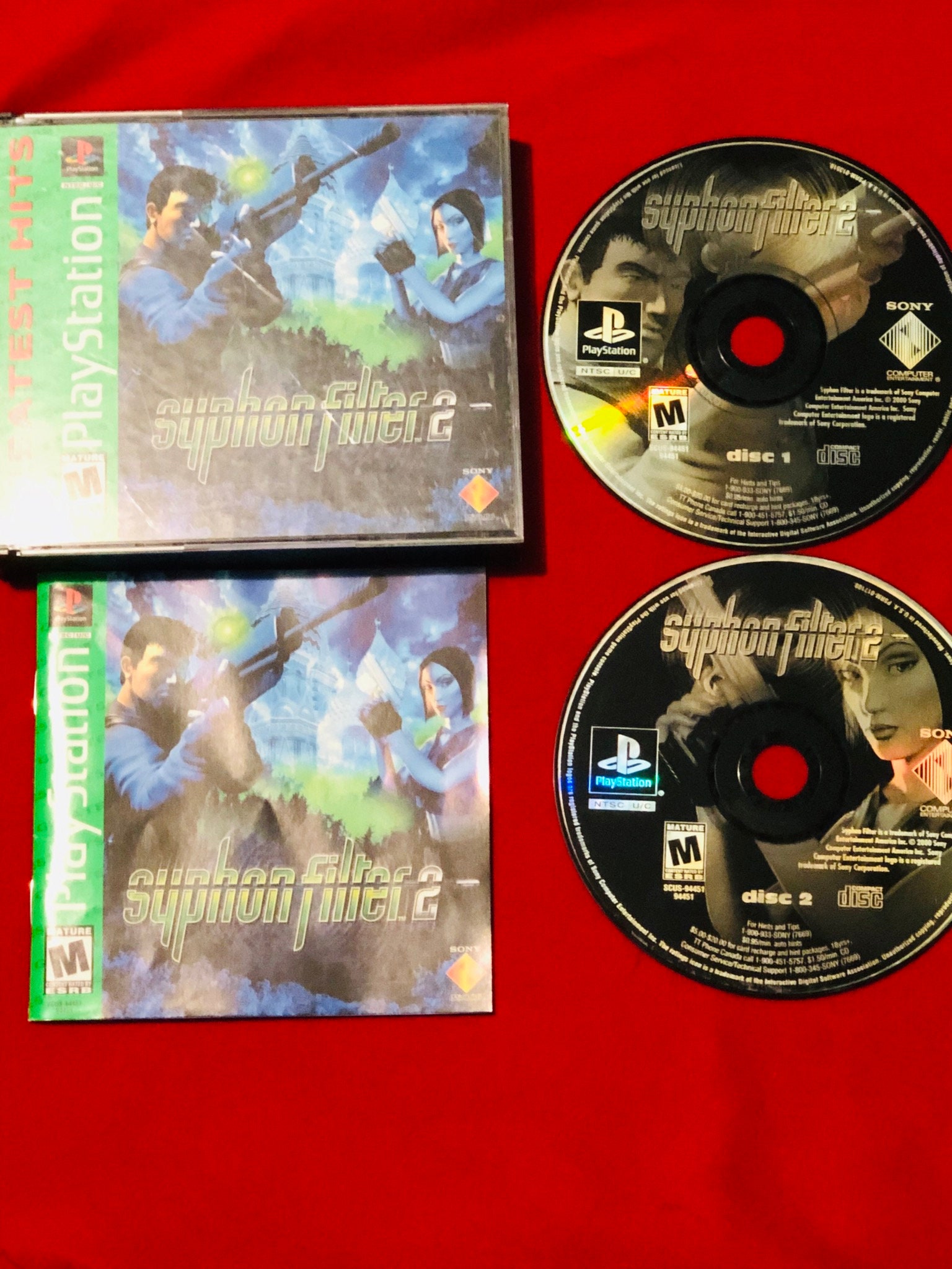 Syphon Filter 2 Playstation PS1 Video Game Discs Only Tested