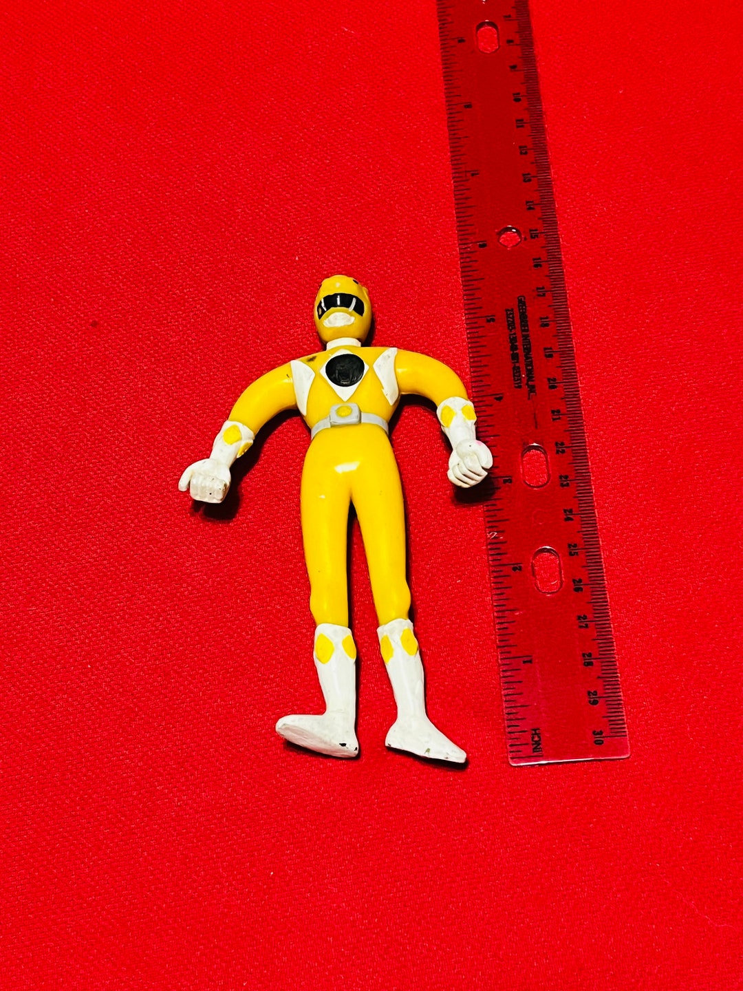 1990s Power Rangers Vintage Rubber Yellow Ranger! Bendable 5” Mighty ...