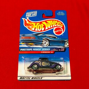 1998 Hot Wheels 1990s Pinstripe Power Series 3-Window’34 (Purple) # 1 of 4 car series New in box please read:)