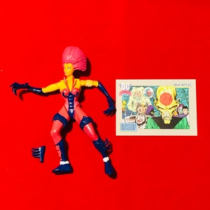 1997 Wasp Women (Pink Suit) 1990s Spiderman - series HTF Rare! Original Insect Superhero Action figure - Toy only! By Toy Biz,90s Toy Gifts.