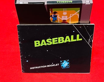 Vintage Baseball (NES) Entertainment Original Vintage Sports Videogame Cartridge + Manual + Dust Cover Cleaned and Tested!