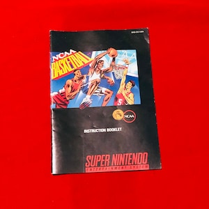 1992 NCAA Basketball Book Original (SNES) Super Nintendo Instructions Manual! No game please read