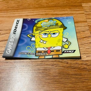 SpongeBob Battle for Bikini Bottom Original Game Boy Advance Instructions Manual only! No game okay please read