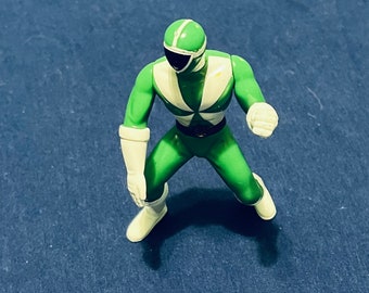 2000 Power Rangers Green Ranger,Mini 4”Power Rangers Light Speed Rescue! Yr 2000 McDonald’s action figure + 1 Trading card only! By Saban!