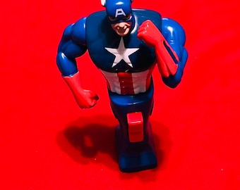 2001 Captain America - Spin Toy Vintage Action Figure! Has special features that work! Rare please read:)
