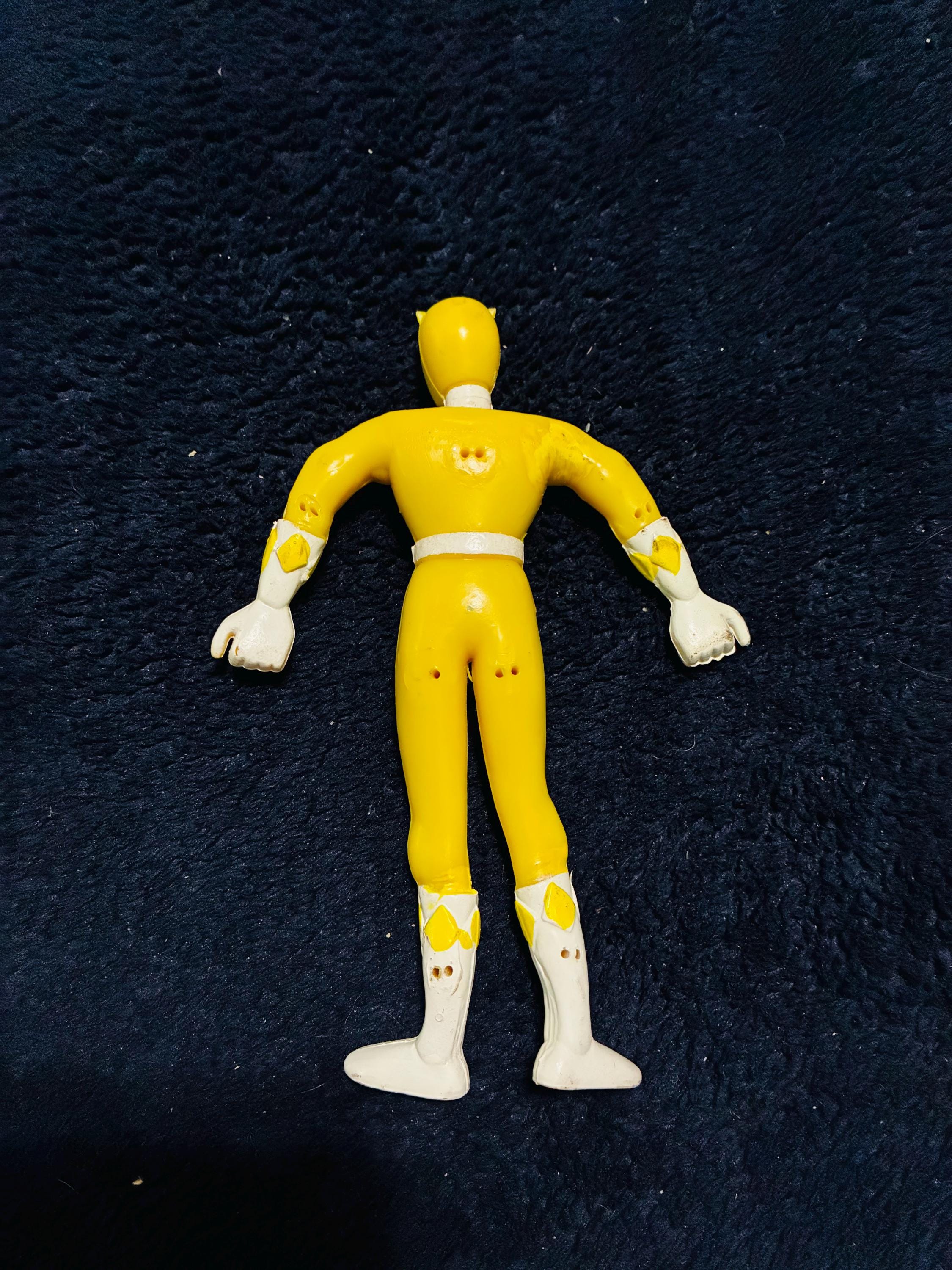 1990s Power Rangers Vintage Rubber Yellow Ranger! Bendable 5” Mighty ...