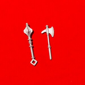 Vintage (MOTU) Grey Weapons,Masters of the Universe, Ax + Mace 2 Parts Lot He-Man 1980s (MOTU) Accessories.80s Toys,Gifts,Memories,Nostalgia
