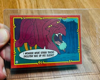 1984 He-Man, Battle Cat Series Masters of the Universe Super Trading Card #53 (EXC) Vintage Guardian Hero Regalos de los 90:) Tarjetas de cómic, recuerdos.