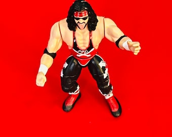1998 X-PAC! Wrestling Action Figure Red/Black/outfit Vintage Toy with rubber arms + 1 Trading card! Jacks Pacific Bone Crunch! 90s Gifts.