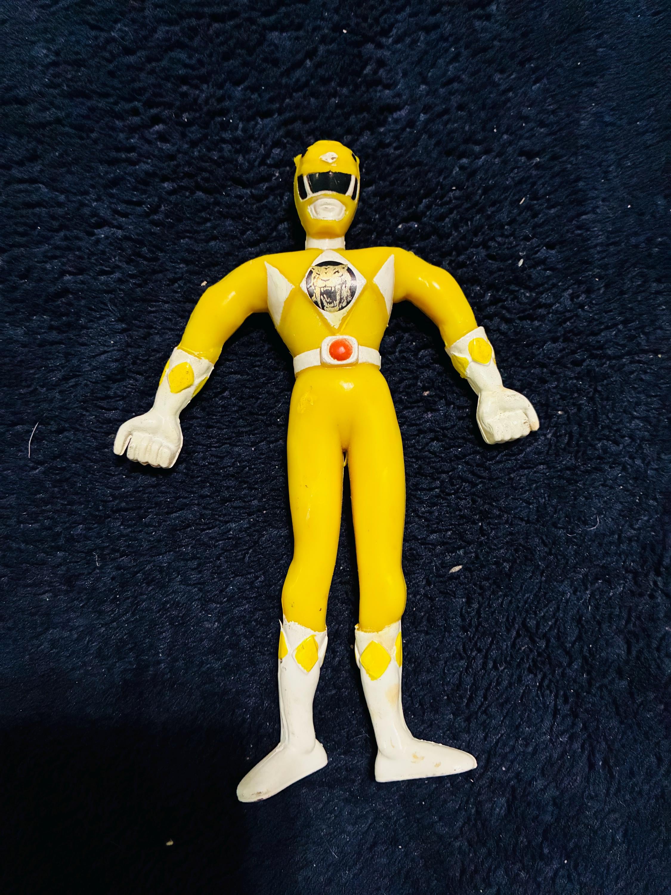 1990s Power Rangers Vintage Rubber Yellow Ranger! Bendable 5” Mighty ...