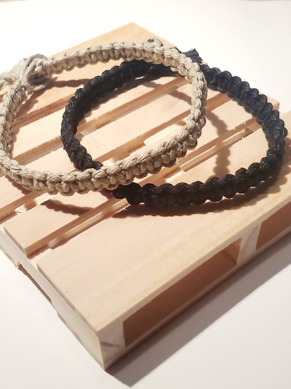 Handmade Hemp Bracelet or Anklet Boho Hippie Macrame Jewelry