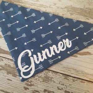 Personalized Navy Arrows Dog Bandana, over the collar, cat bandana, dog scarf