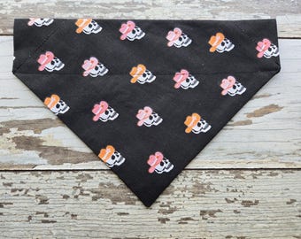 Personalized Cowboy Skulls Bandana, Slides On Over the Collar, cat bandana, dog scarf, neckerchief