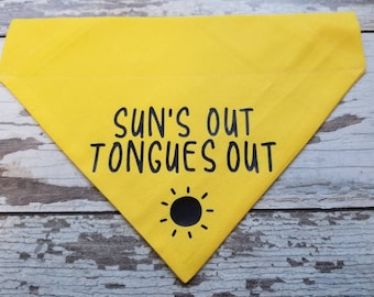 Yellow Dog Bandana: Sun's Out Tongues Out, Over the Collar Scarf
