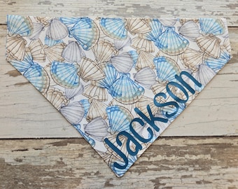 Personalized Shells Dog Bandana: Over-the-Collar Pet Scarf