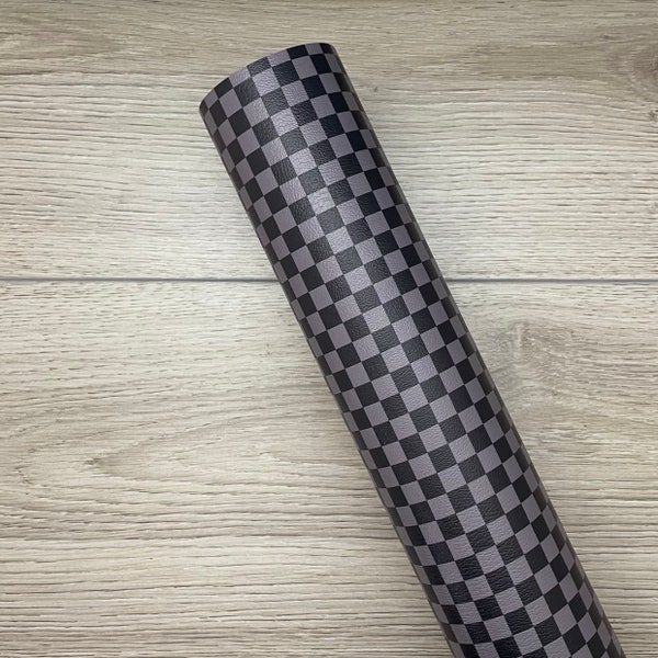 Grey & Black Checkers Custom Faux Leather