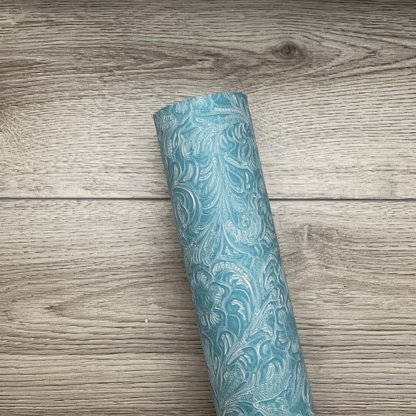 Embossed Turquoise Faux Leather