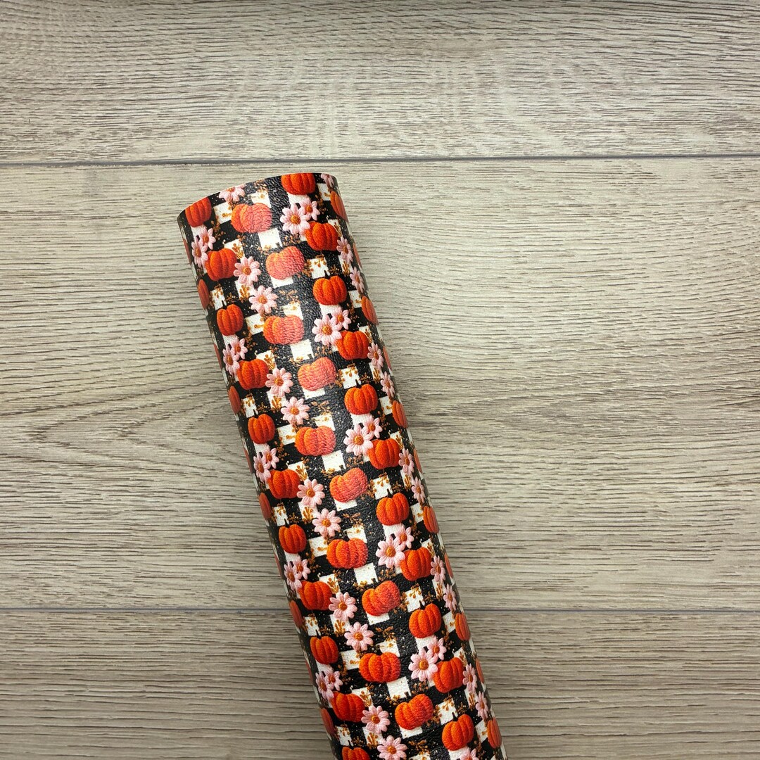 Fall Checkers and Pumpkins Custom Faux Leather - Etsy
