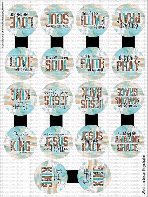 Western Jesus Keychain Custom Faux Leather