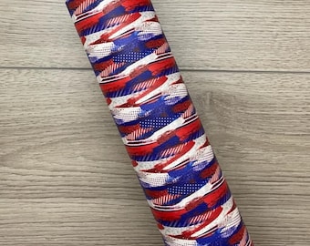 Red White And Blue Brushstrokes Custom Faux Leather