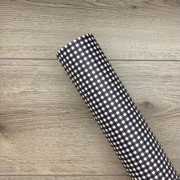 Black and White Buffalo Plaid Custom Faux Leather